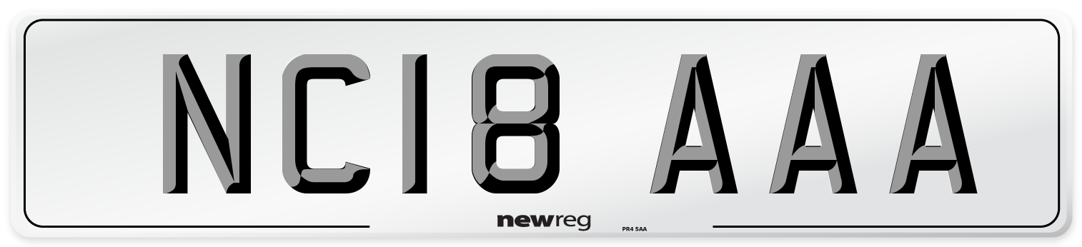 NC18 AAA Number Plate from New Reg